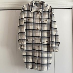 Blue, Grey, and Black Flannel Shacket